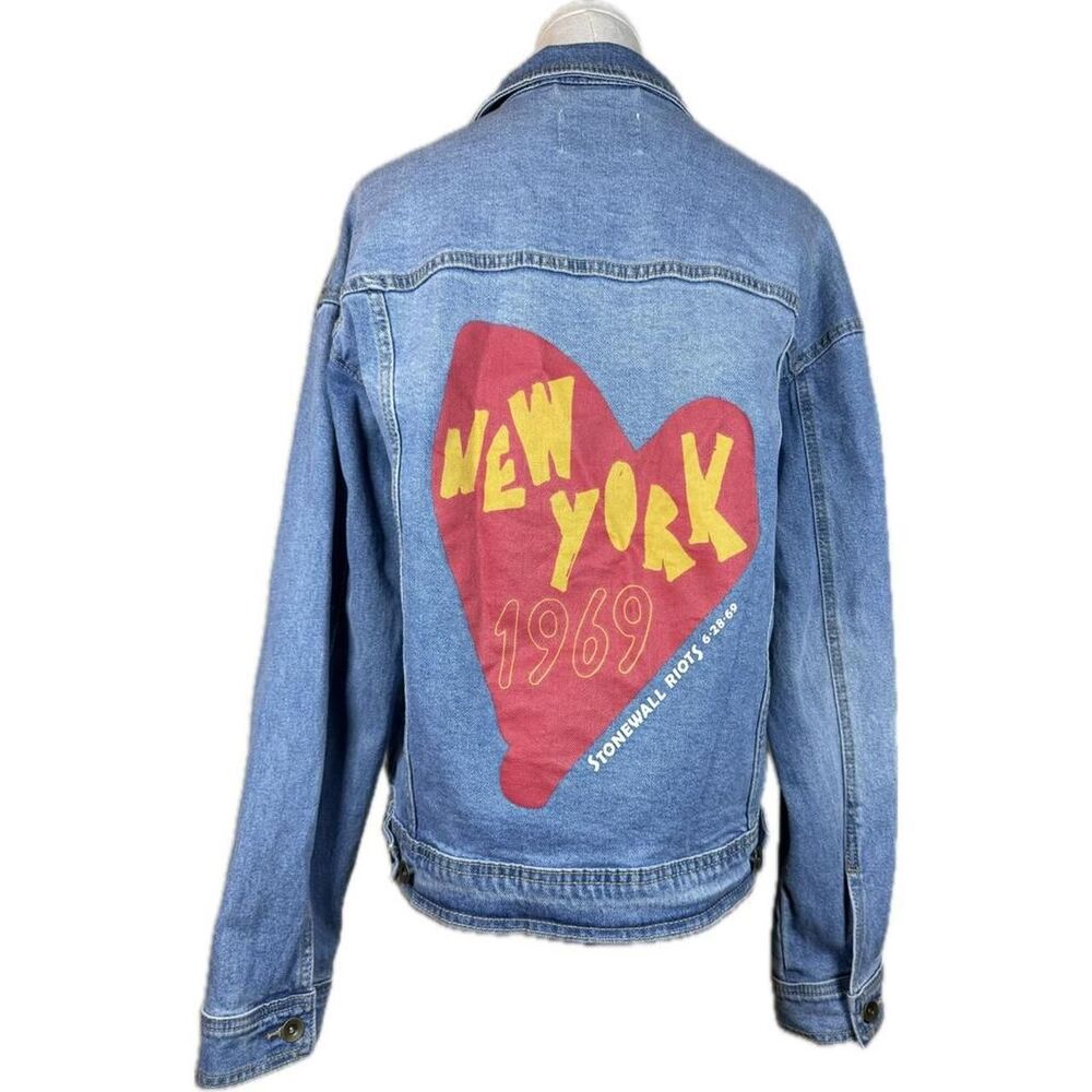 New York 1969 Stonewall Riot & Pride Blue Denim Jacket sz M